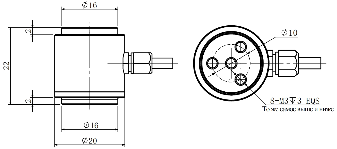 Столбовой тензодатчик из нержавеющей стали (4)