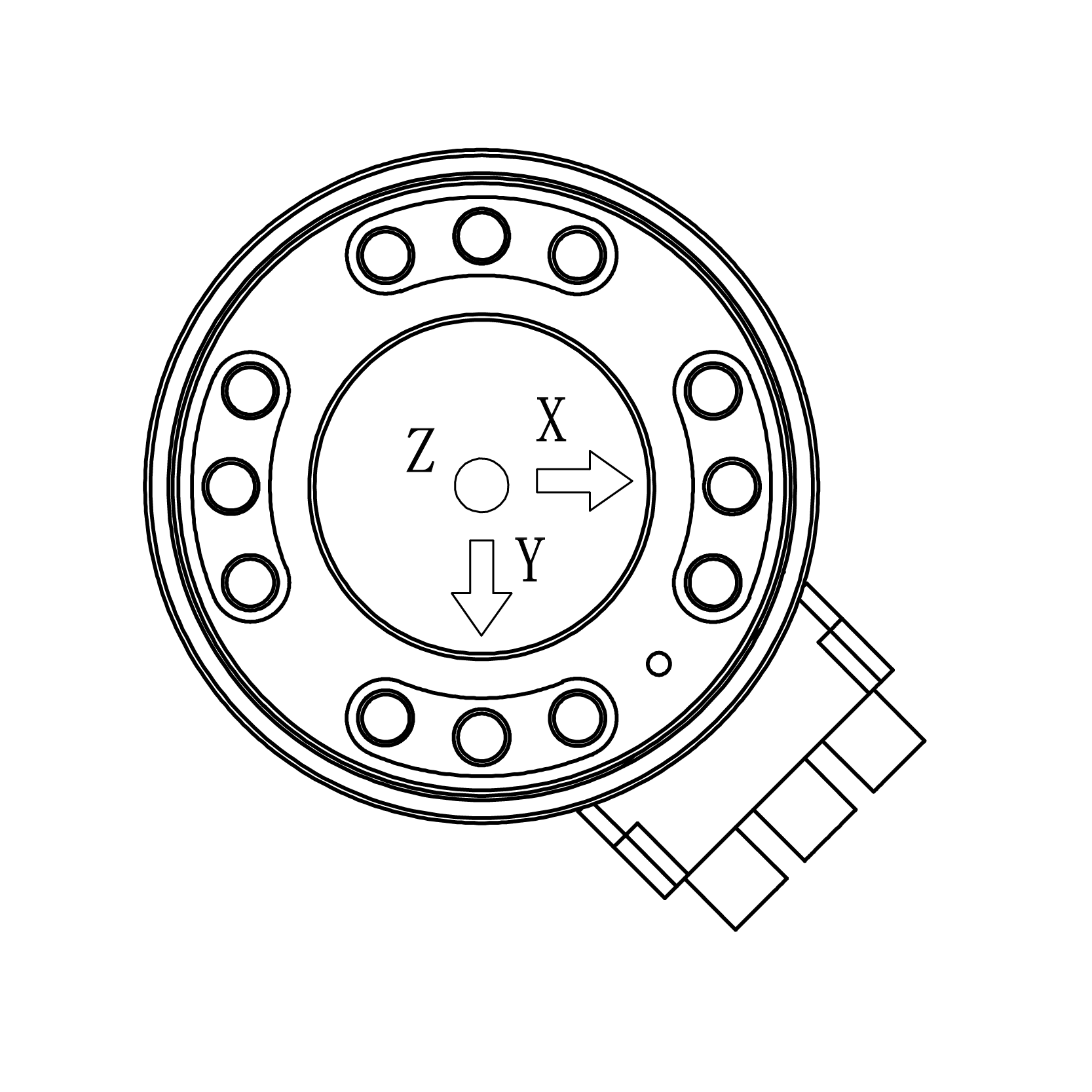 Схема трехосного датчика силы FA731